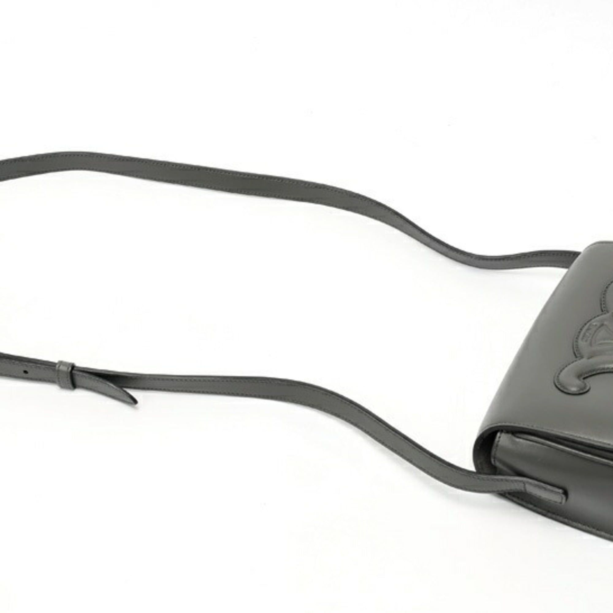 Celine Celine Folco Cuir Triomphe Shoulder Bag 19826, Smooth Calfskin, Gray Size ONE SIZE - 2 Thumbnail