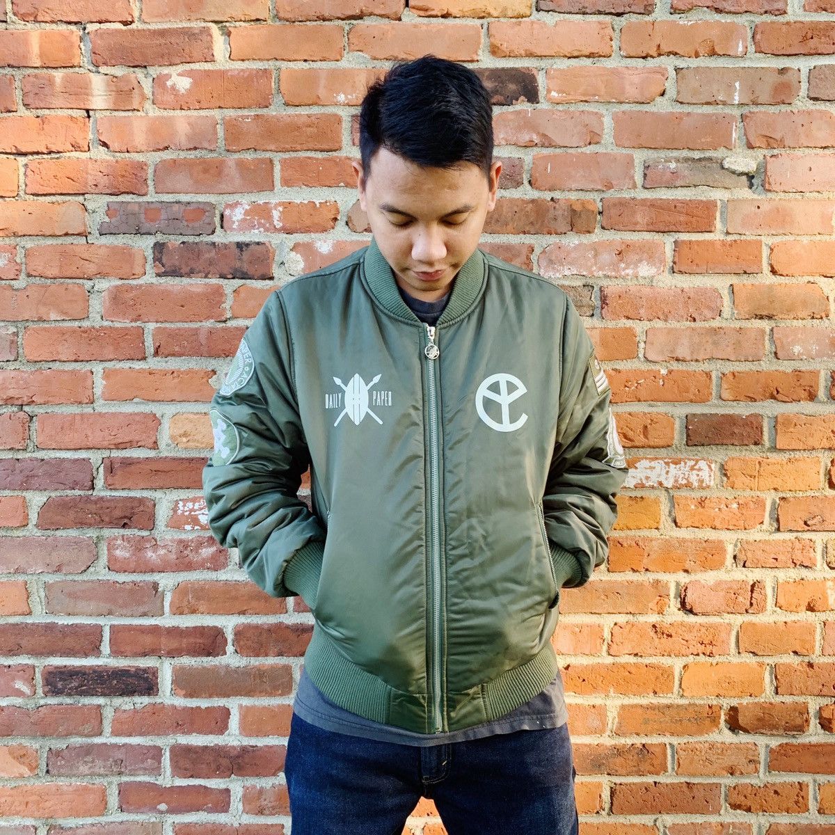 Daily Paper Blood for Mercy Green Bomber Jacket | Grailed