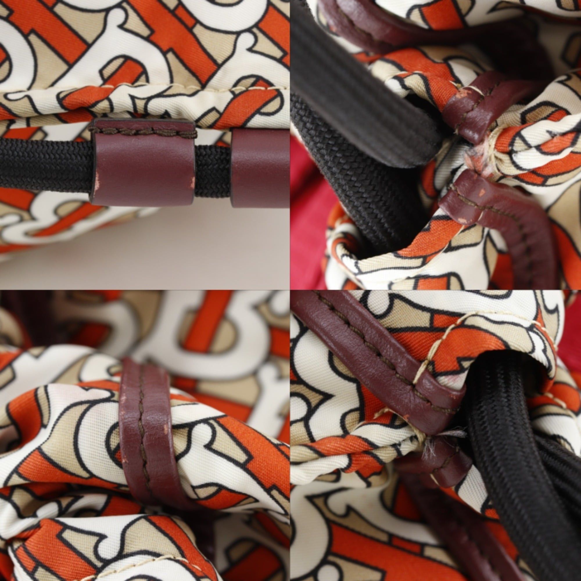 Burberry Burberry TB Monogram Backpack/Daypack, Nylon, Orange, A4 Size, Drawstring, Women's Size ONE SIZE - 12 Thumbnail