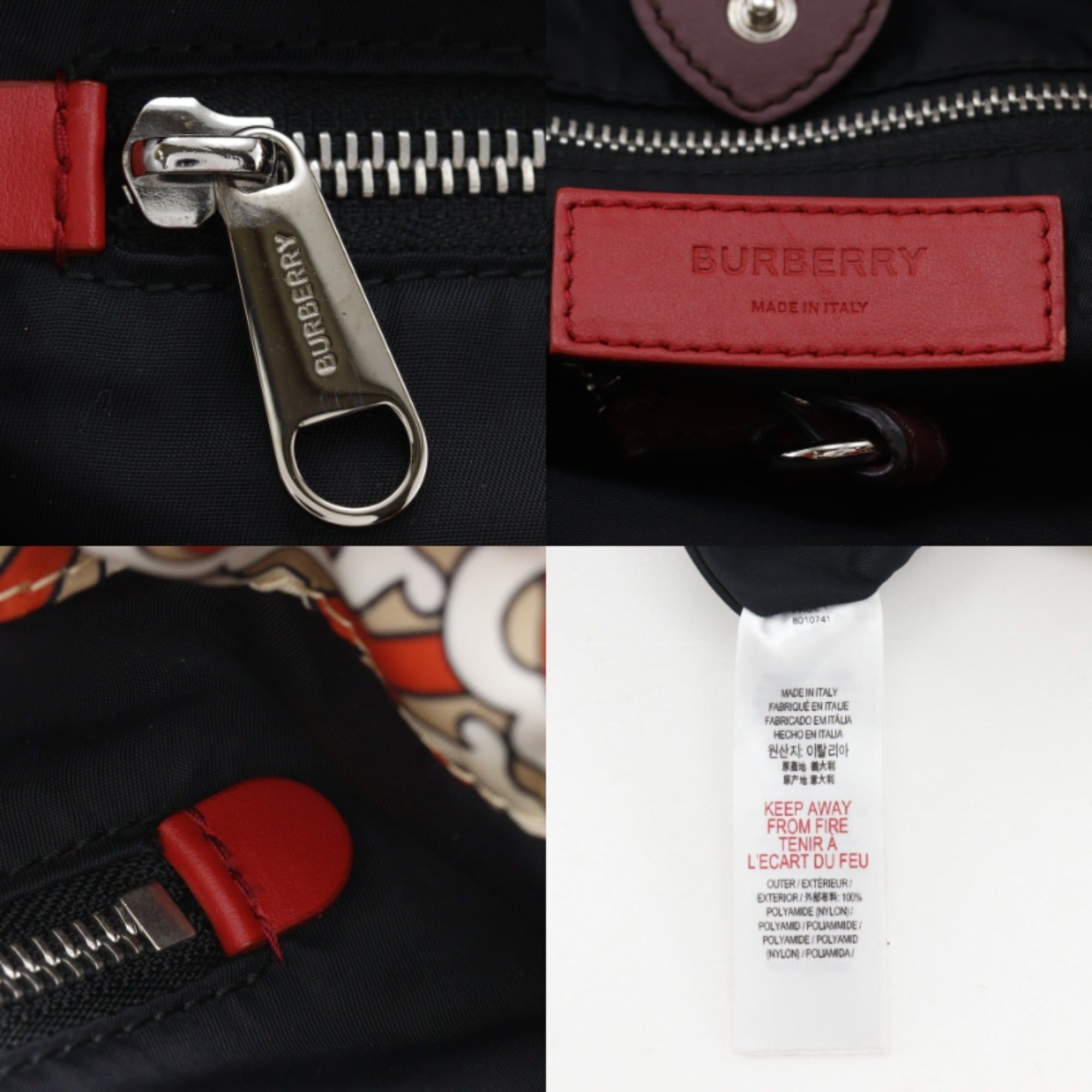 Burberry Burberry TB Monogram Backpack/Daypack, Nylon, Orange, A4 Size, Drawstring, Women's Size ONE SIZE - 14 Thumbnail