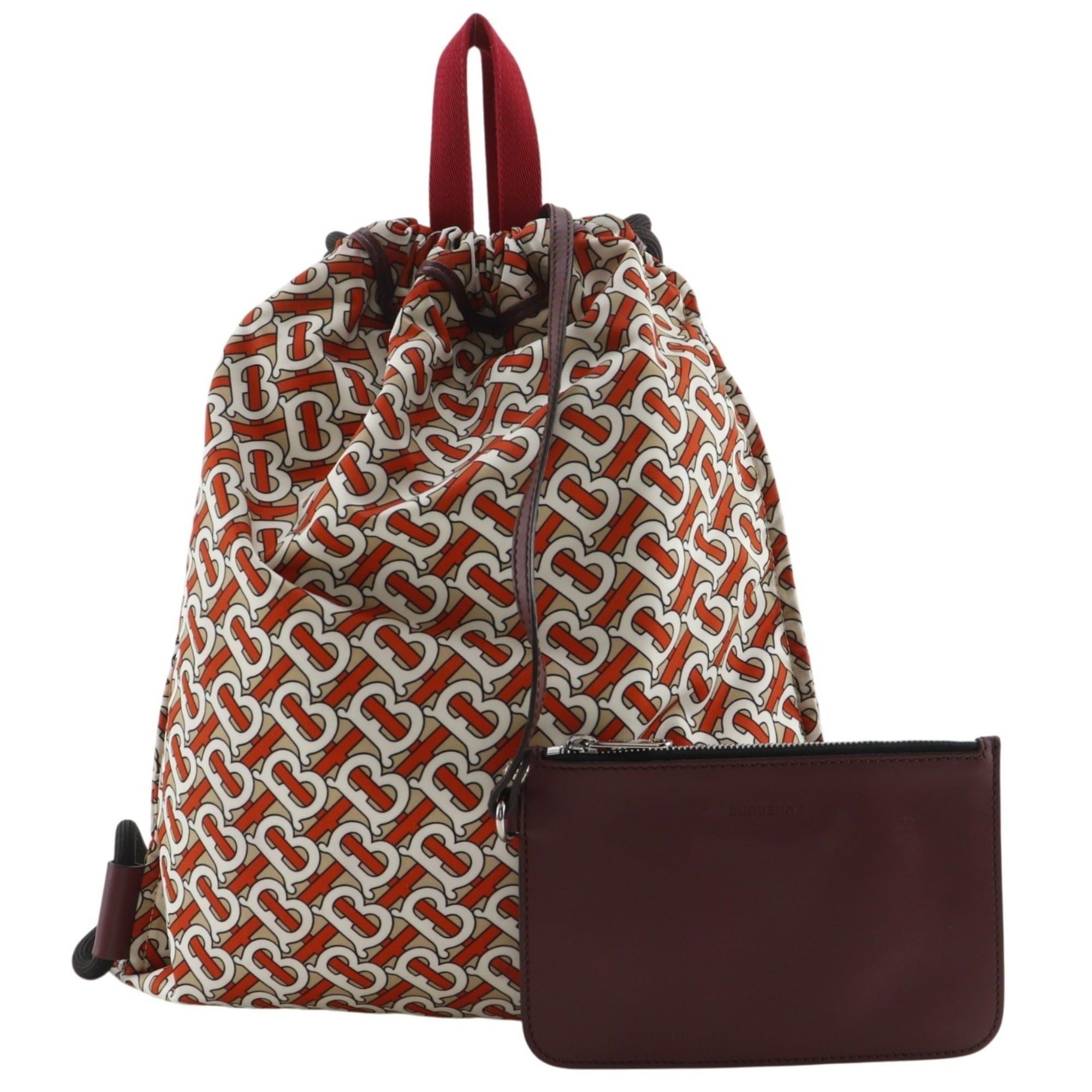Burberry Burberry TB Monogram Backpack/Daypack, Nylon, Orange, A4 Size, Drawstring, Women's Size ONE SIZE - 20 Thumbnail