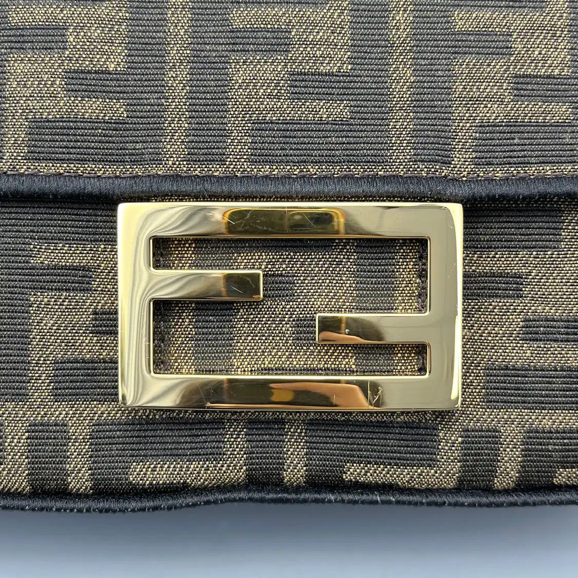 Fendi FENDI Baguette mini brown fabric doubleF jacquard baguette bag shoulder bag Size ONE SIZE - 9 Thumbnail