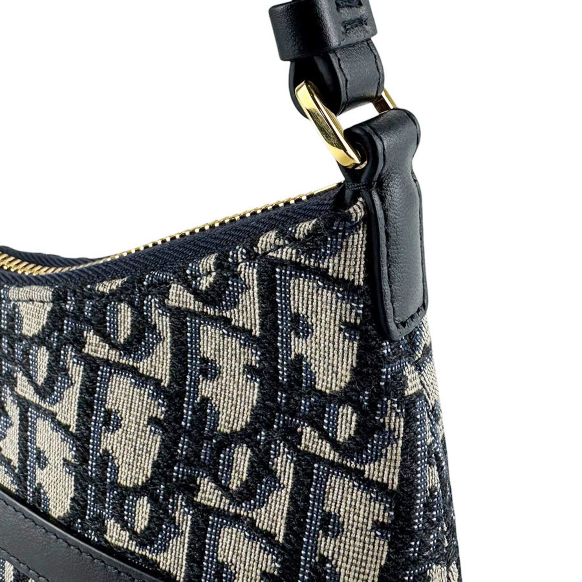 Dior Christian Dior 30 Montaigne Hobo Mini Bag, Canvas and Leather, Navy, Women's, S2381UTZQ_M928 z10290 Size ONE SIZE - 7 Thumbnail