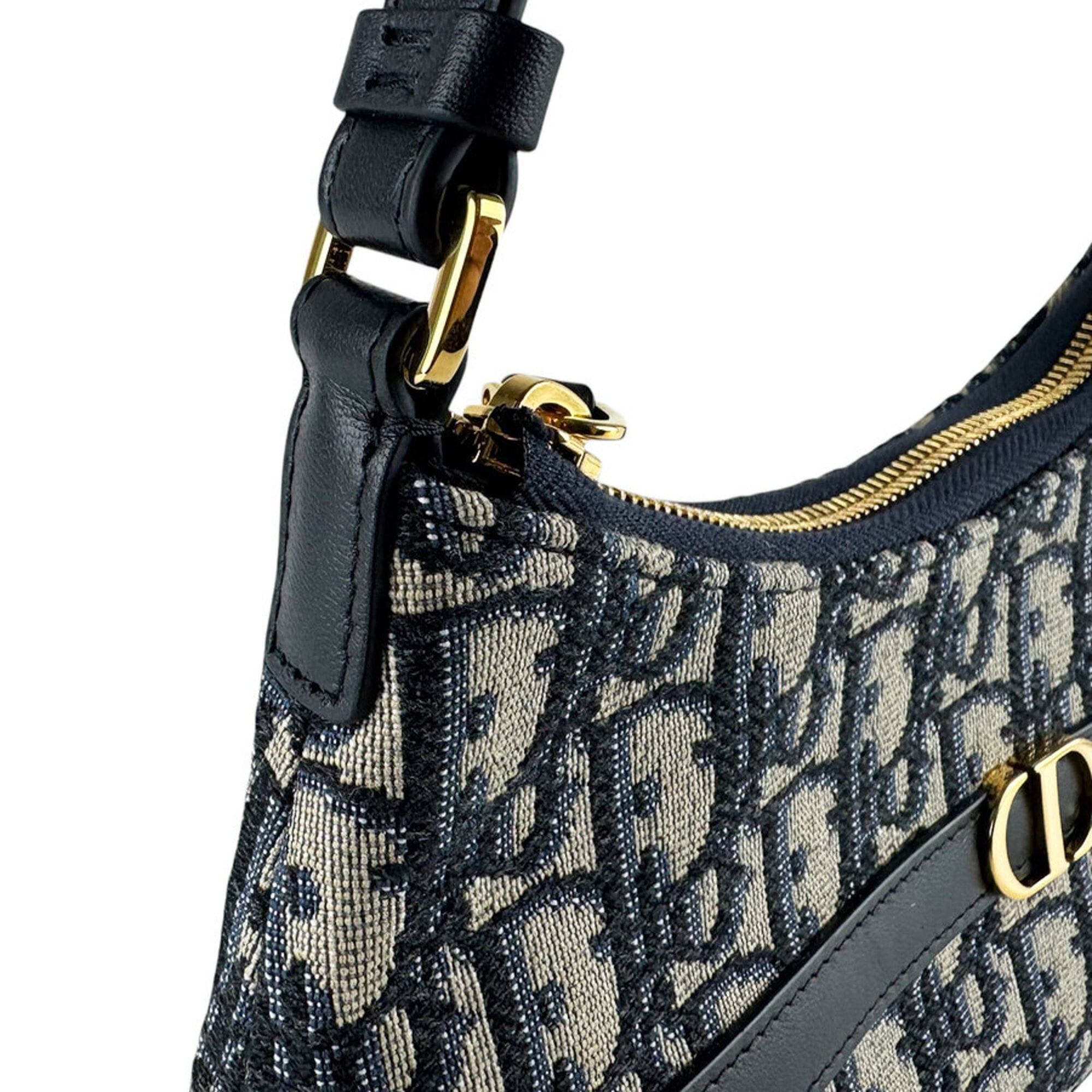 Dior Christian Dior 30 Montaigne Hobo Mini Bag, Canvas and Leather, Navy, Women's, S2381UTZQ_M928 z10290 Size ONE SIZE - 6 Thumbnail