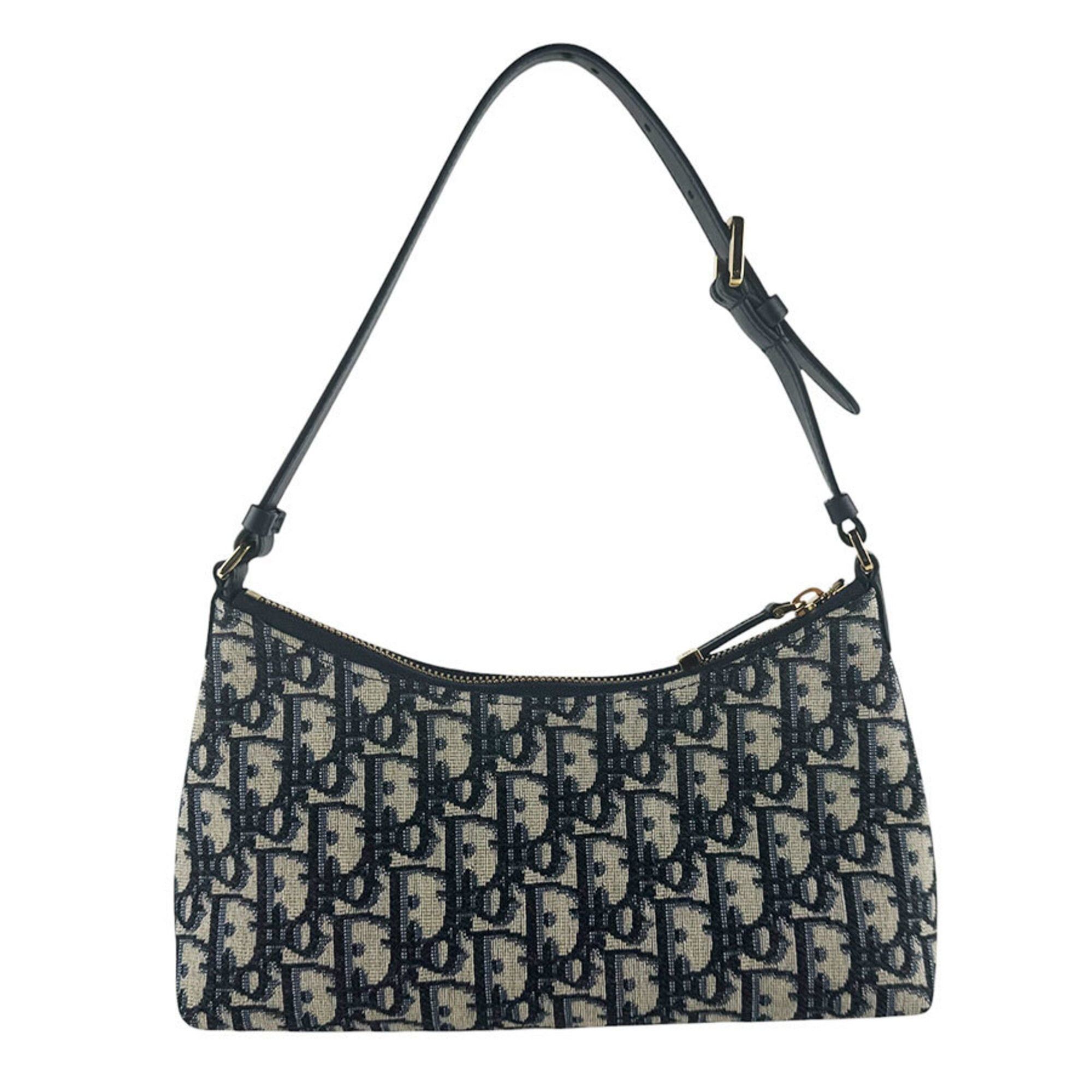 Dior Christian Dior 30 Montaigne Hobo Mini Bag, Canvas and Leather, Navy, Women's, S2381UTZQ_M928 z10290 Size ONE SIZE - 3 Thumbnail