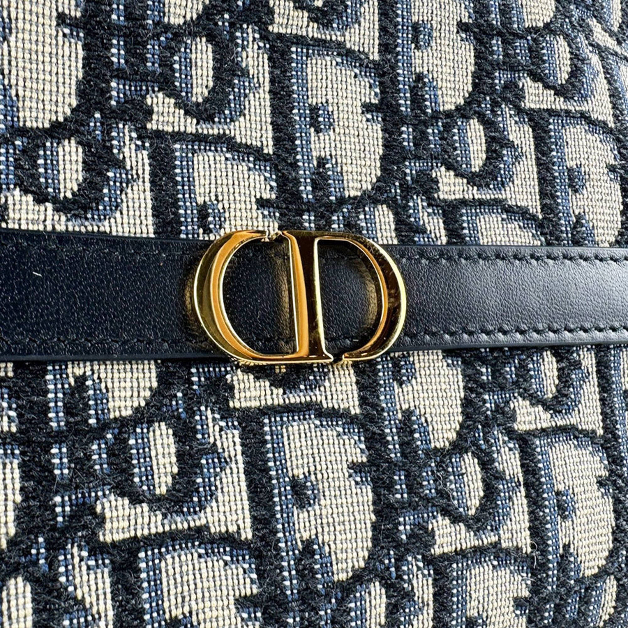 Dior Christian Dior 30 Montaigne Hobo Mini Bag, Canvas and Leather, Navy, Women's, S2381UTZQ_M928 z10290 Size ONE SIZE - 11 Thumbnail