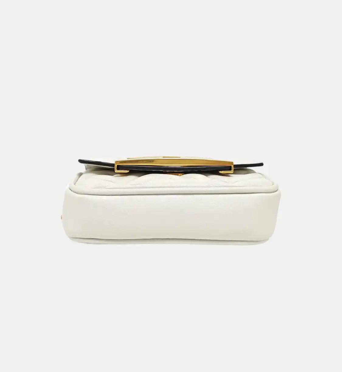 Fendi FENDI Baguette white sheepskin monogram shoulder bag crossbody bag gold hardware Size ONE SIZE - 6 Thumbnail