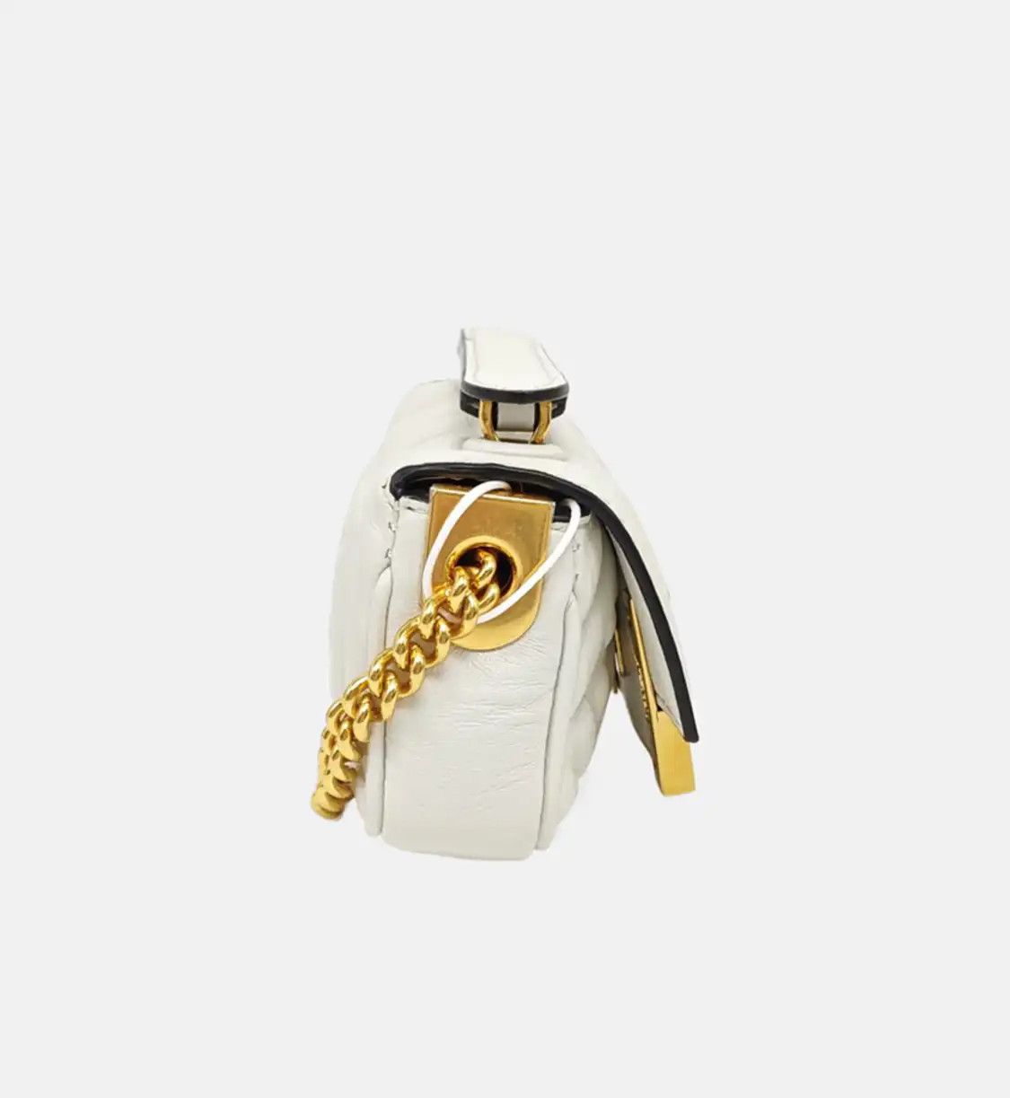 Fendi FENDI Baguette white sheepskin monogram shoulder bag crossbody bag gold hardware Size ONE SIZE - 4 Thumbnail