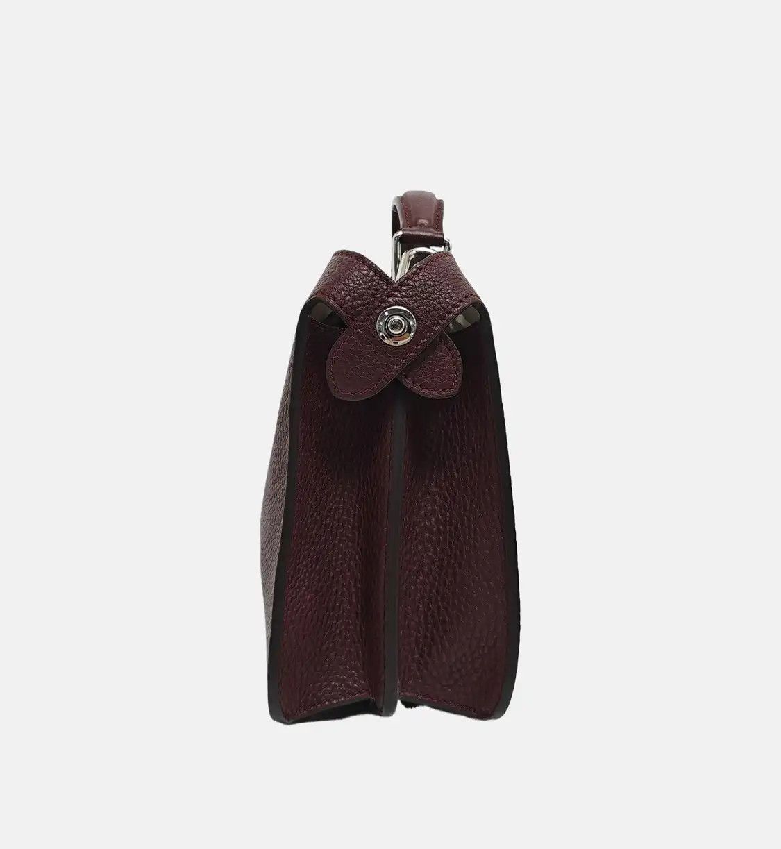 Fendi FENDI Peekaboo Wine Red cowhide leather shoulder bag handbag crossbody bag silve Size ONE SIZE - 4 Thumbnail