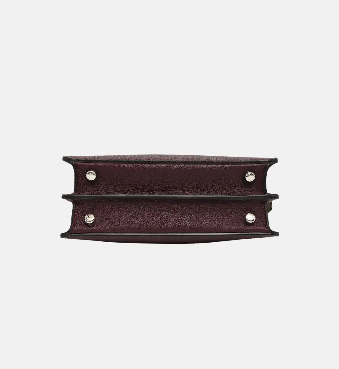 Fendi FENDI Peekaboo Wine Red cowhide leather shoulder bag handbag crossbody bag silve Size ONE SIZE - 6 Thumbnail