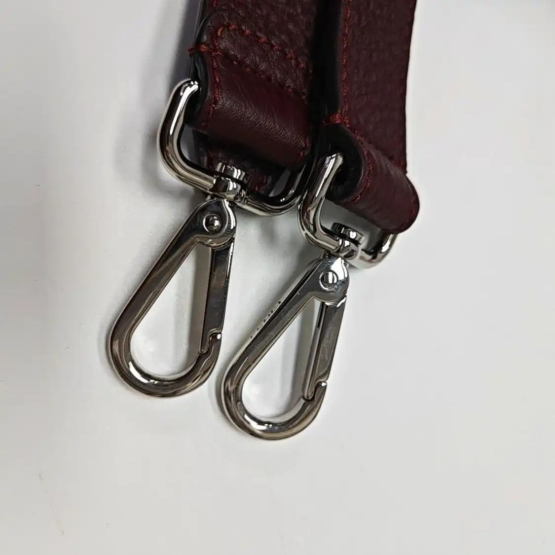 Fendi FENDI Peekaboo Wine Red cowhide leather shoulder bag handbag crossbody bag silve Size ONE SIZE - 12 Thumbnail
