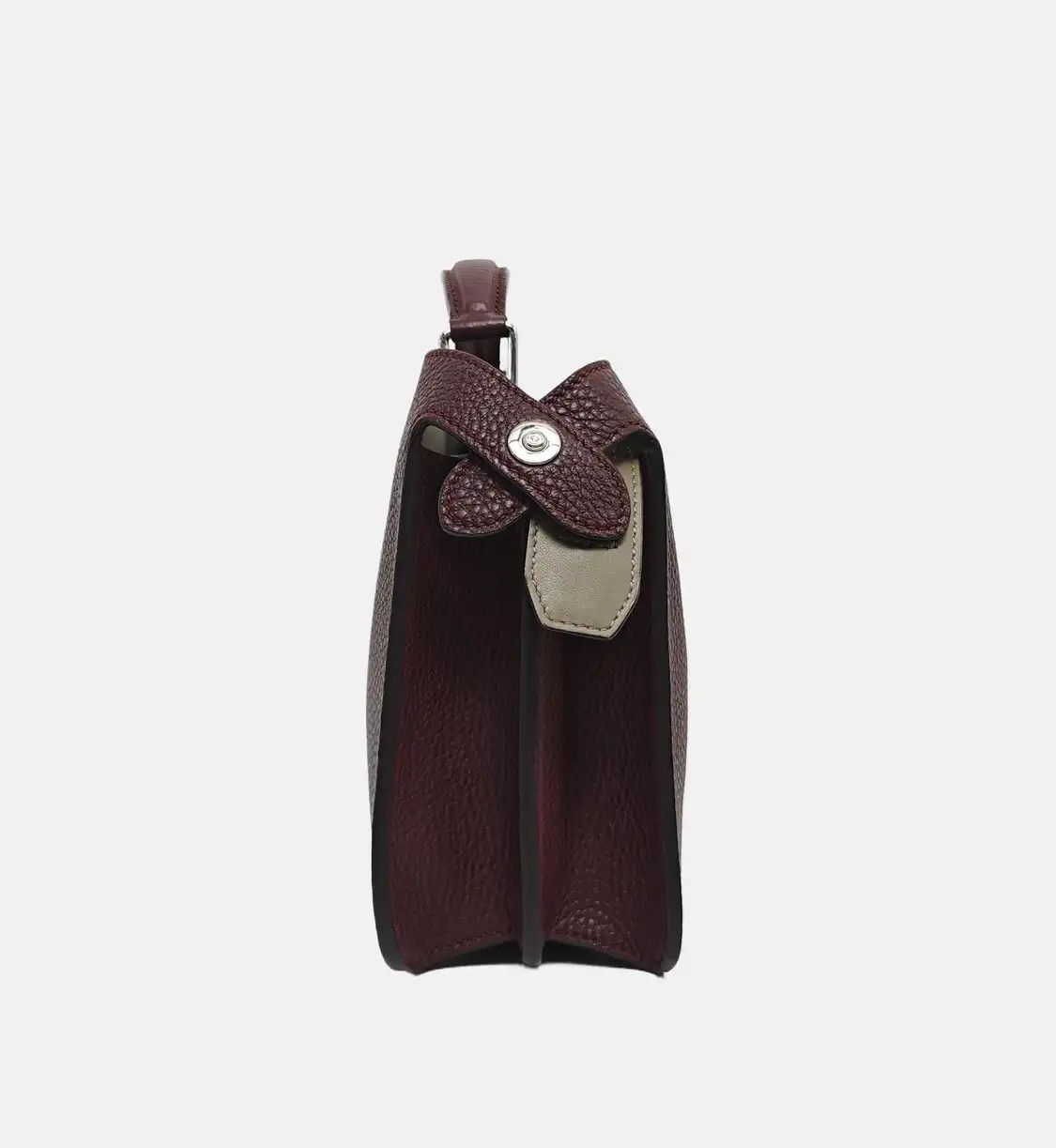 Fendi FENDI Peekaboo Wine Red cowhide leather shoulder bag handbag crossbody bag silve Size ONE SIZE - 3 Thumbnail