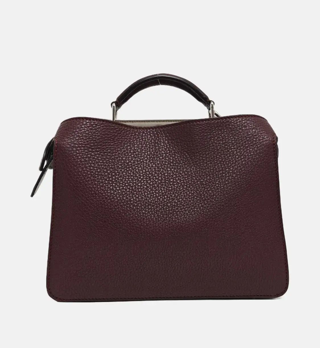 Fendi FENDI Peekaboo Wine Red cowhide leather shoulder bag handbag crossbody bag silve Size ONE SIZE - 5 Thumbnail