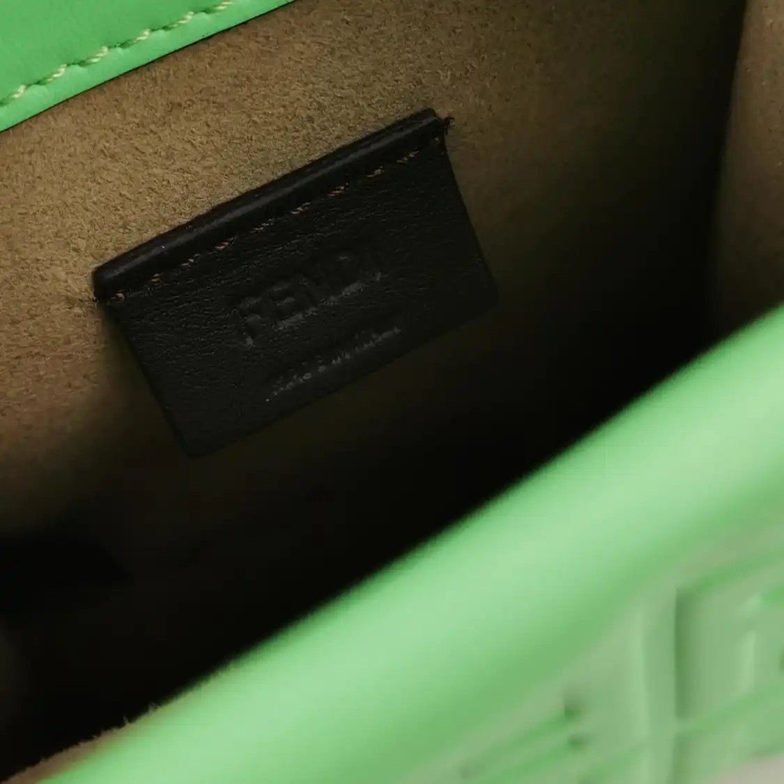 Fendi FENDI Sunshine green cowhide leather doubleF embossed handbag detachable strap Size ONE SIZE - 7 Thumbnail