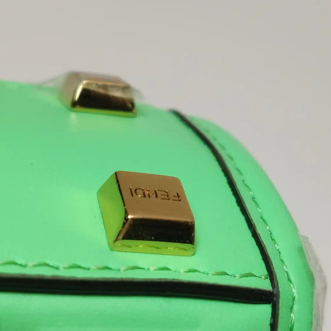 Fendi FENDI Sunshine green cowhide leather doubleF embossed handbag detachable strap Size ONE SIZE - 10 Thumbnail