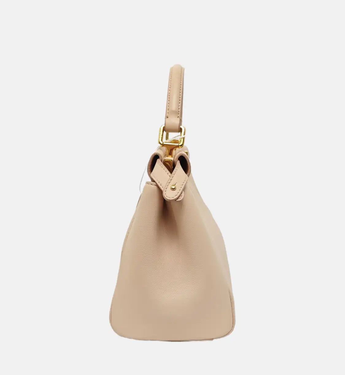 Fendi FENDI Peekaboo mini beige sheepskin shoulder bag handbag crossbody bag gold hard Size ONE SIZE - 4 Thumbnail