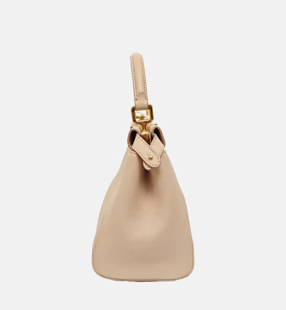 Fendi FENDI Peekaboo mini beige sheepskin shoulder bag handbag crossbody bag gold hard Size ONE SIZE - 3 Thumbnail