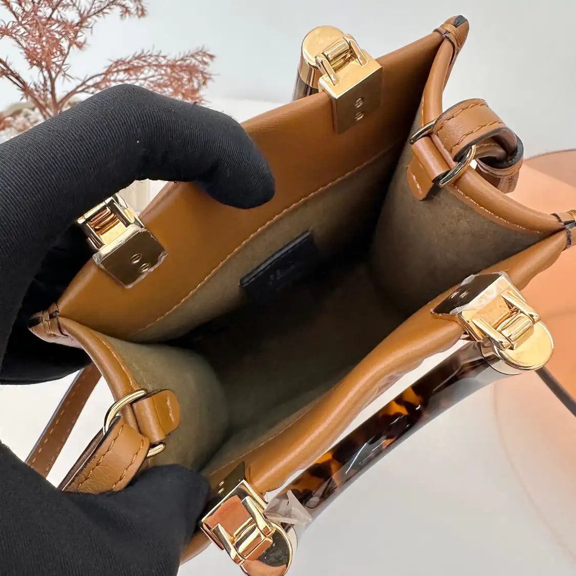 Fendi FENDI Sunshine mini brown cowhide leather doubleF handbag Size ONE SIZE - 6 Thumbnail