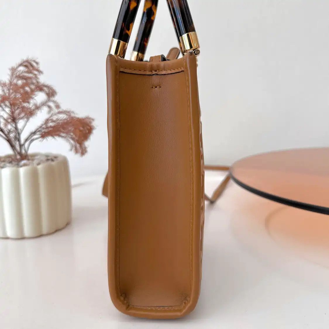 Fendi FENDI Sunshine mini brown cowhide leather doubleF handbag Size ONE SIZE - 2 Thumbnail