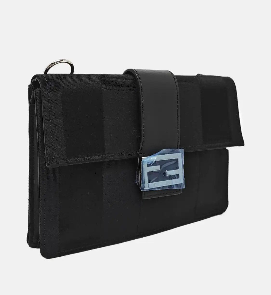 Fendi FENDI Baguette black fabric doubleF shoulder bag silver hardware detachable stra Size ONE SIZE - 4 Thumbnail