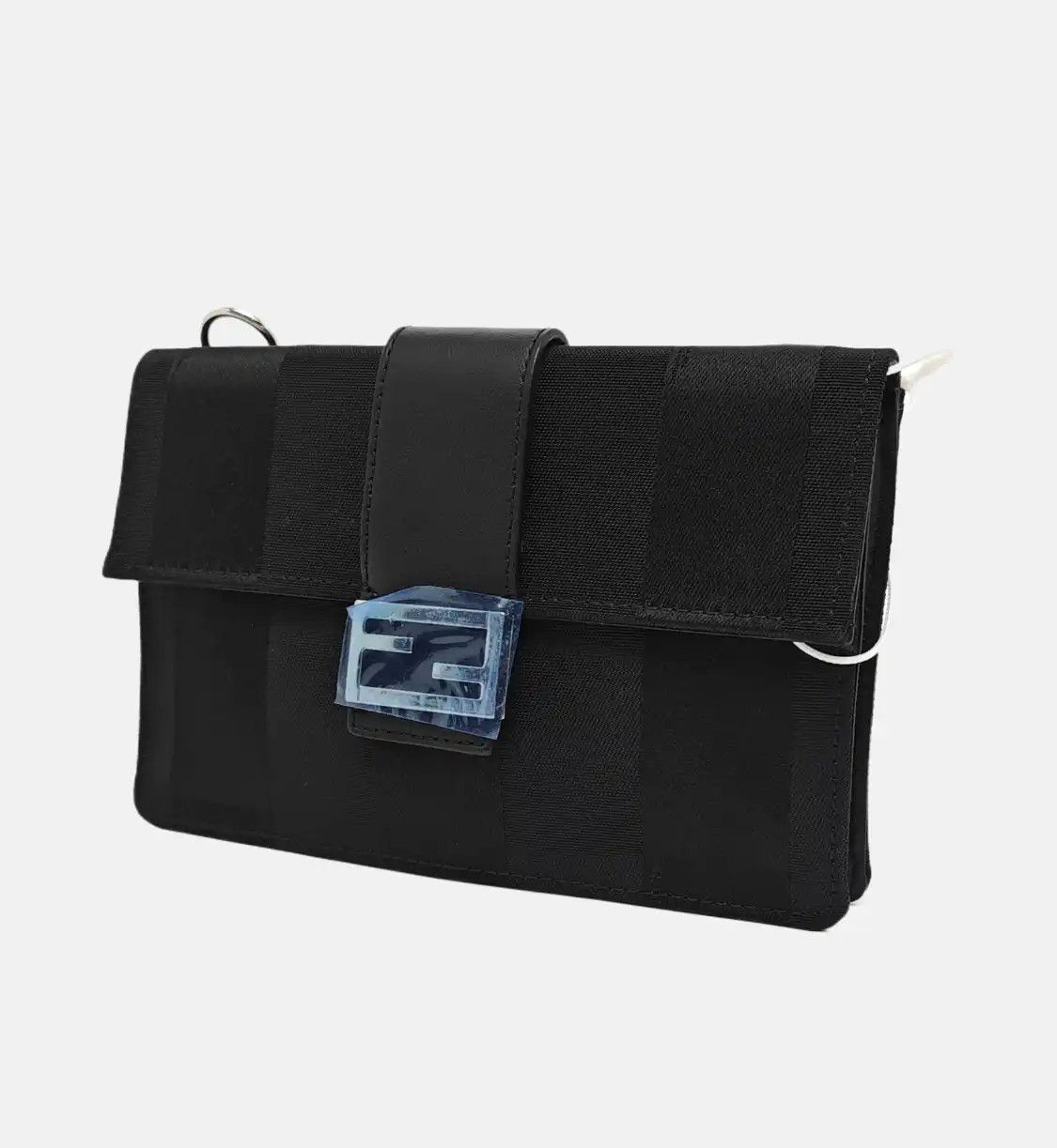 Fendi FENDI Baguette black fabric doubleF shoulder bag silver hardware detachable stra Size ONE SIZE - 3 Thumbnail