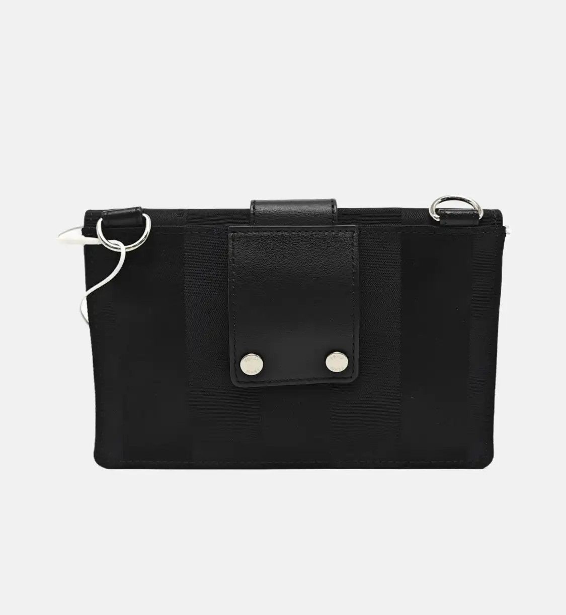 Fendi FENDI Baguette black fabric doubleF shoulder bag silver hardware detachable stra Size ONE SIZE - 5 Thumbnail