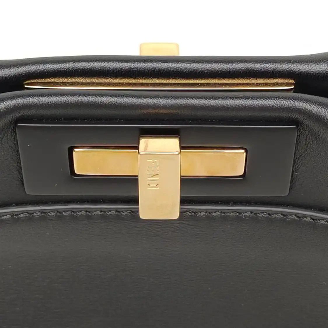 Fendi FENDI Peekaboo Medium black cowhide leather handbag detachable strap Size ONE SIZE - 9 Thumbnail