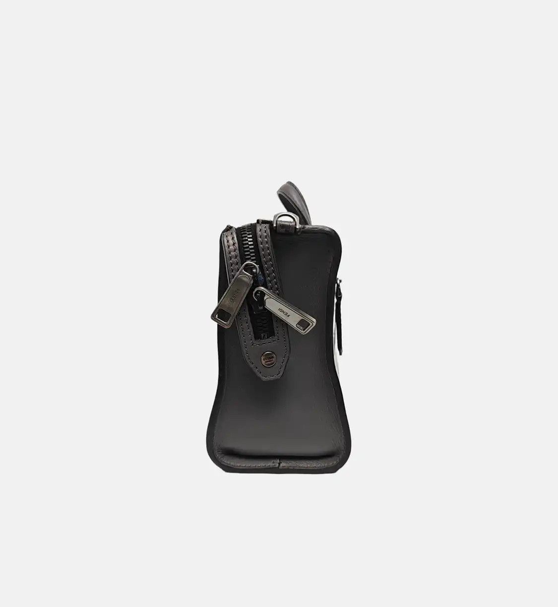 Fendi FENDI Lui grey cowhide leather shoulder bag handbag crossbody bag black hardware Size ONE SIZE - 3 Thumbnail