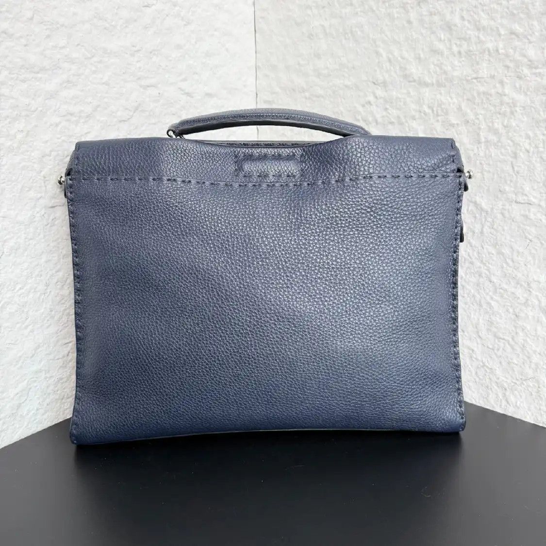 Fendi FENDI Peekaboo blue cowhide leather shoulder bag Size ONE SIZE - 9 Thumbnail