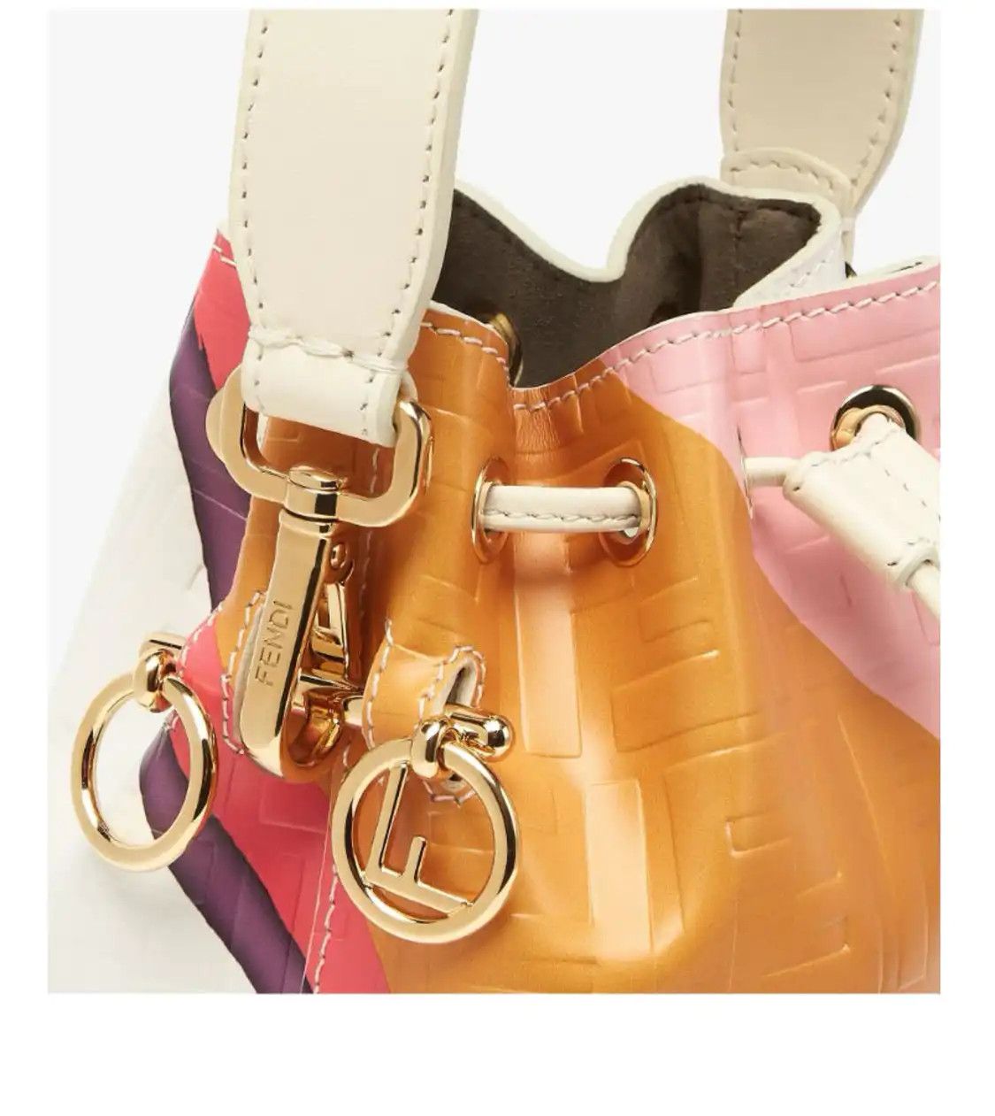 Fendi FENDI Mon Tresor Small yellow cowhide leather doubleF applique handbag detachabl Size ONE SIZE - 8 Thumbnail