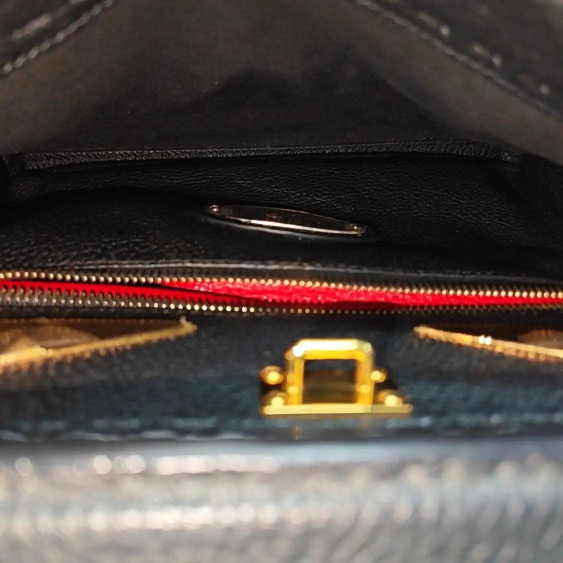 Fendi FENDI Peekaboo mini black cowhide leather handbag gold hardware Size ONE SIZE - 7 Thumbnail