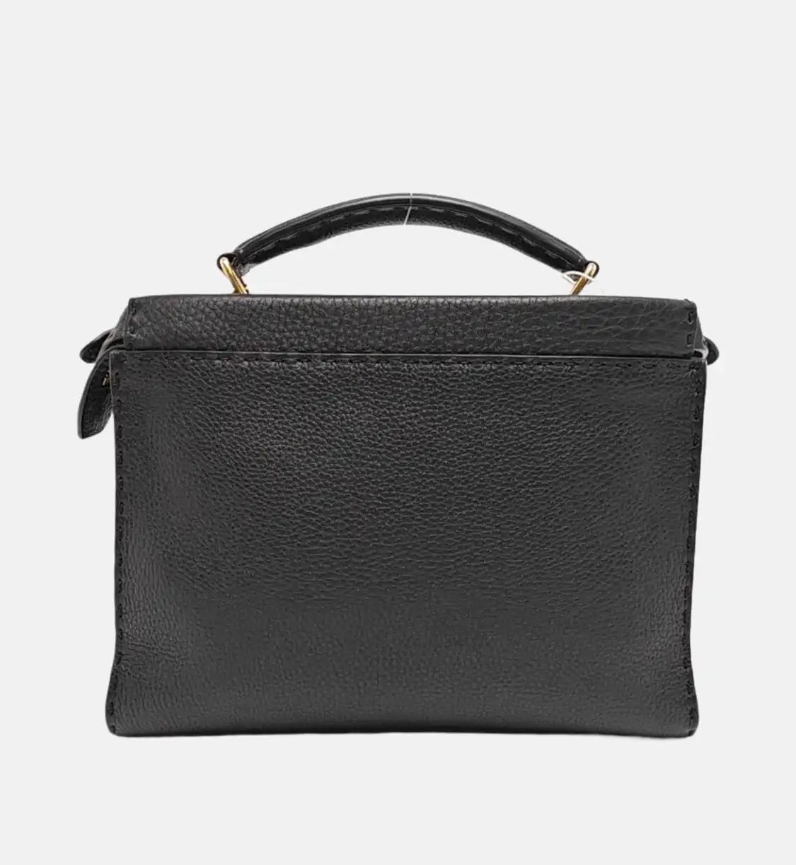 Fendi FENDI Peekaboo mini black cowhide leather handbag gold hardware Size ONE SIZE - 5 Thumbnail