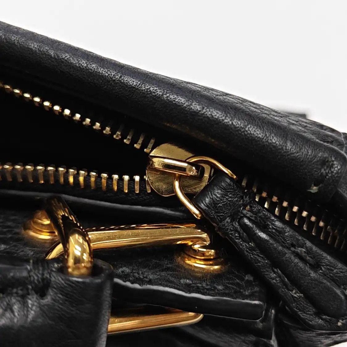 Fendi FENDI Peekaboo mini black cowhide leather handbag gold hardware Size ONE SIZE - 10 Thumbnail