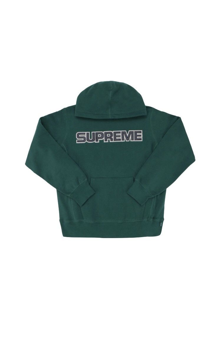 Supreme Supreme Perforated Leather Hooded Sweatshirt Green M FW18