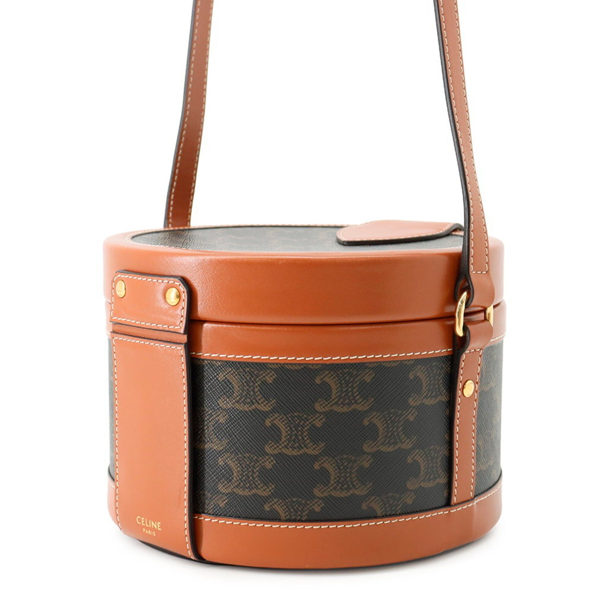 Celine Celine shoulder bag Triomphe Tambour medium leather 195192 CELINE handbag women's Size ONE SIZE - 2 Thumbnail
