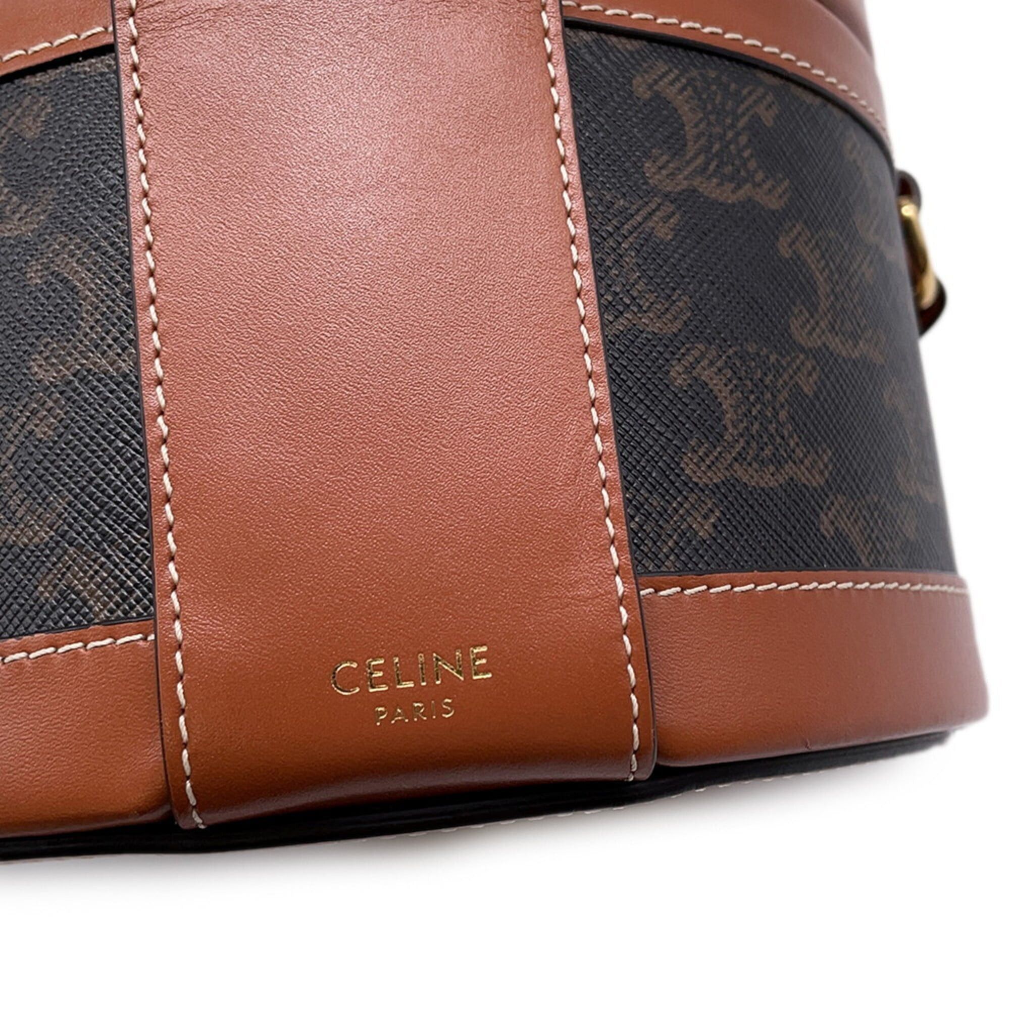 Celine Celine shoulder bag Triomphe Tambour medium leather 195192 CELINE handbag women's Size ONE SIZE - 12 Thumbnail