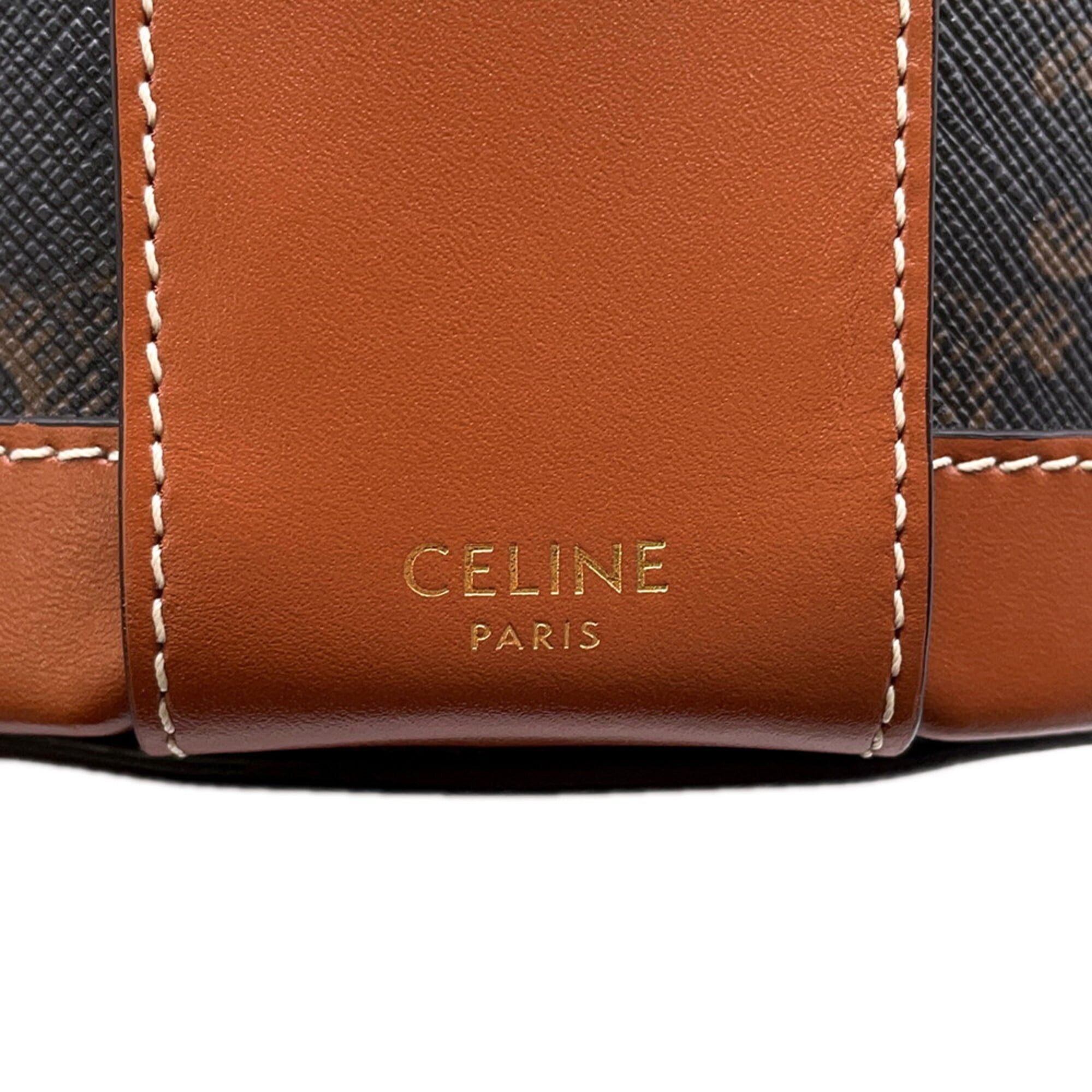 Celine Celine shoulder bag Triomphe Tambour medium leather 195192 CELINE handbag women's Size ONE SIZE - 14 Thumbnail