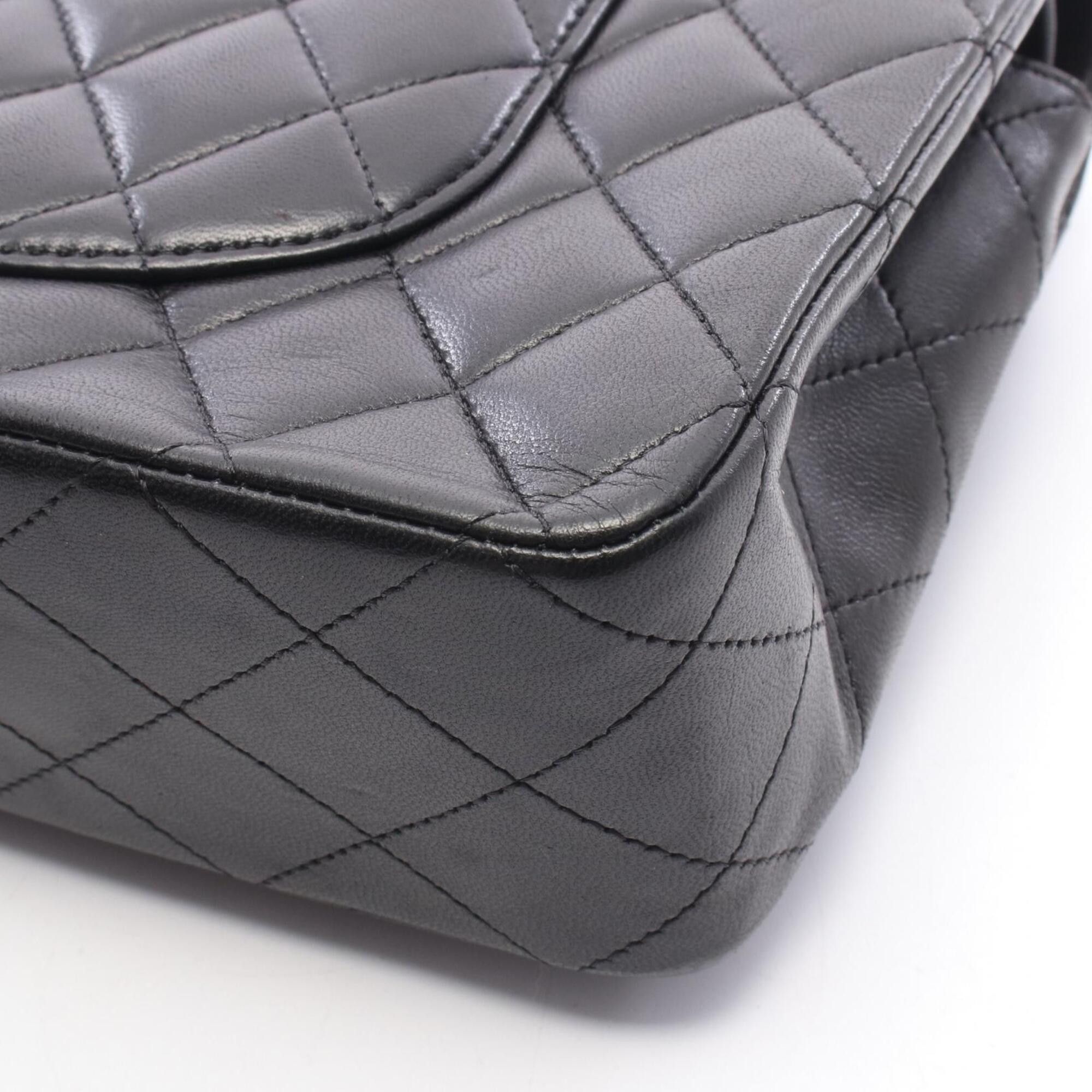 Chanel Chanel Matelassé Double Flap Shoulder Bag/Handbag, Lambskin Leather, Women's, Black Size ONE SIZE - 10 Thumbnail