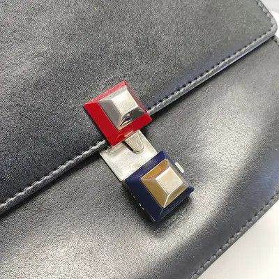 Fendi FENDI Kan I mini black cowhide leather shoulder bag crossbody bag gold silver ha Size ONE SIZE - 9 Thumbnail