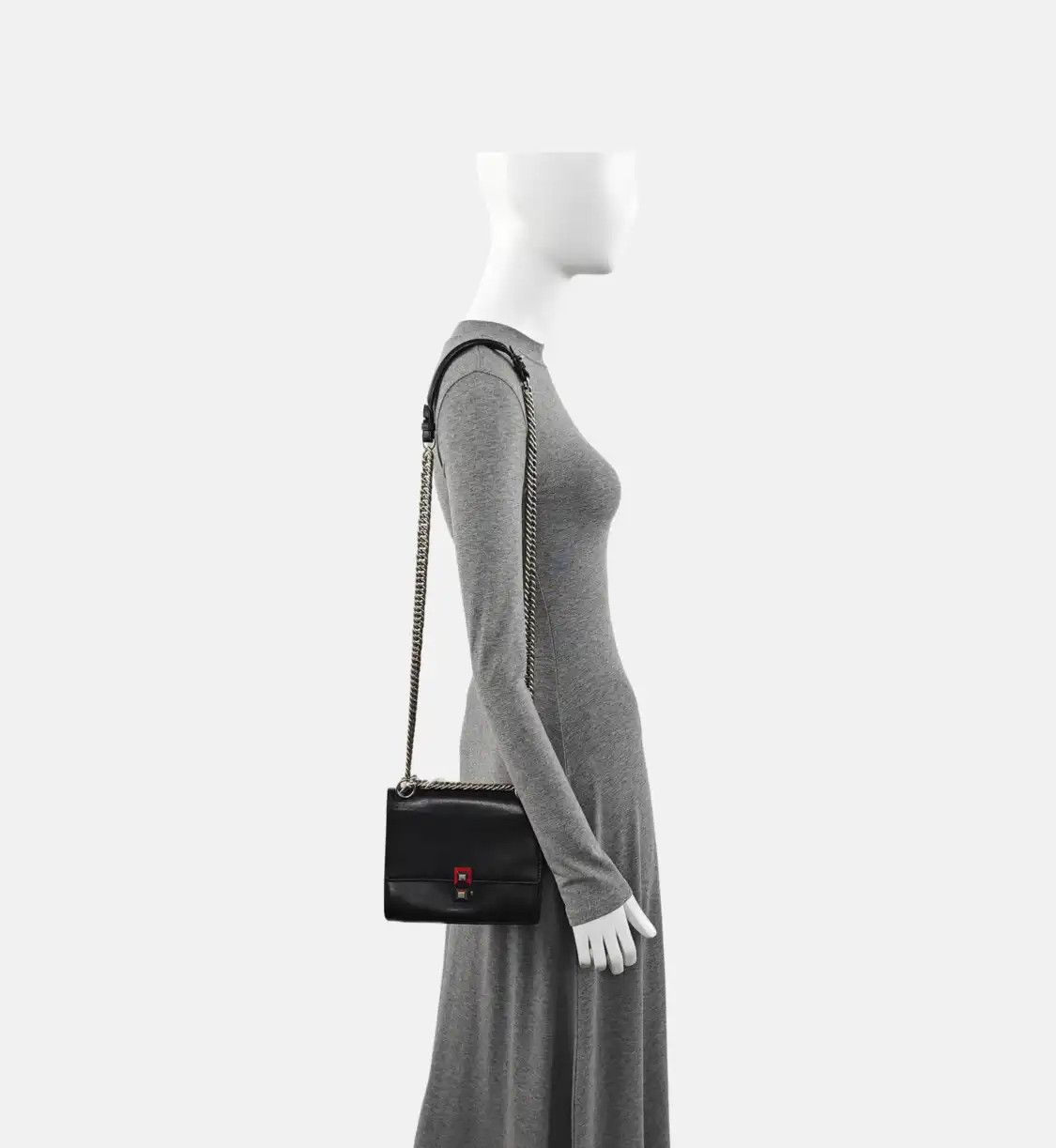 Fendi FENDI Kan I mini black cowhide leather shoulder bag crossbody bag gold silver ha Size ONE SIZE - 2 Thumbnail