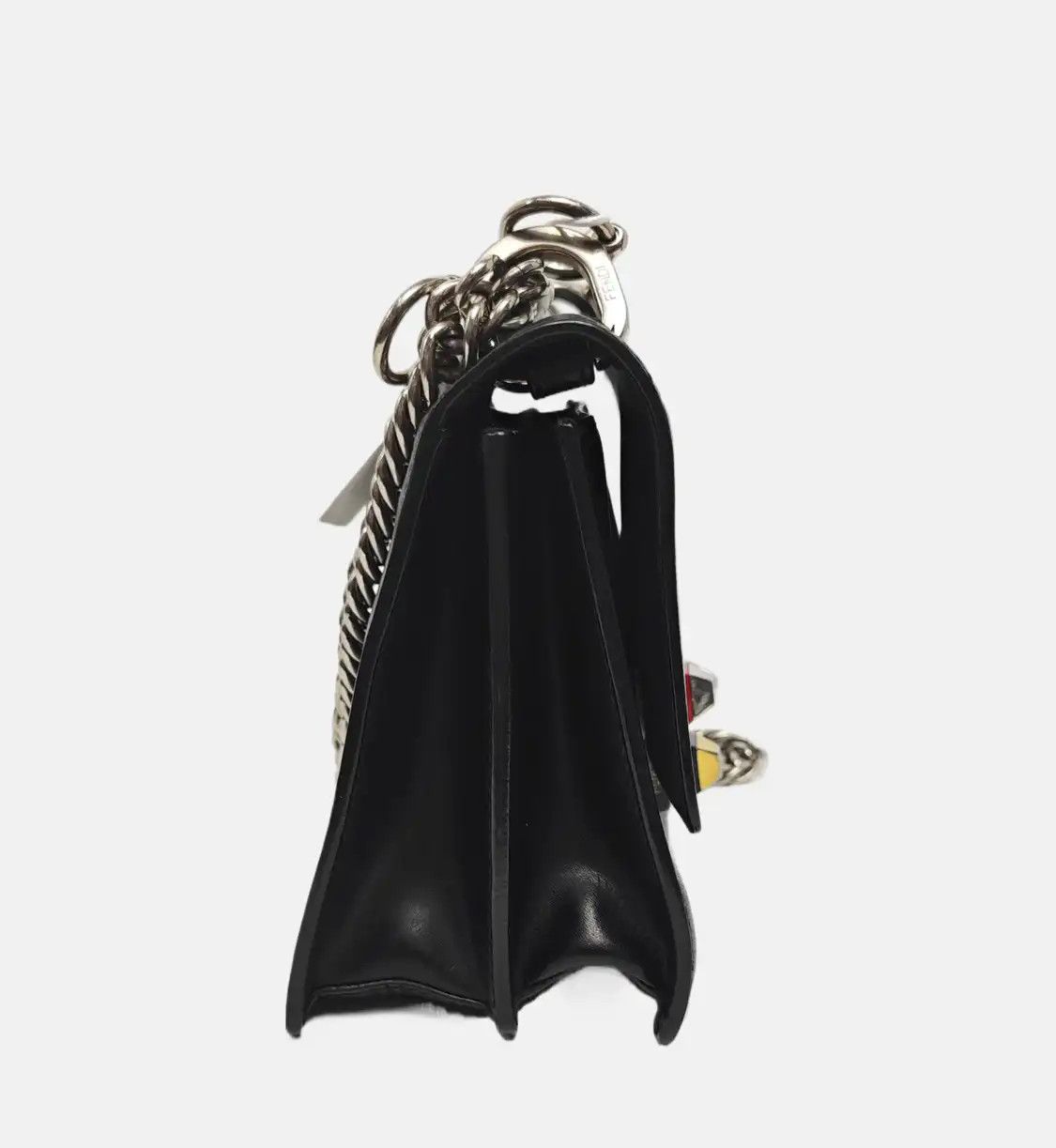 Fendi FENDI Kan I mini black cowhide leather shoulder bag crossbody bag gold silver ha Size ONE SIZE - 4 Thumbnail