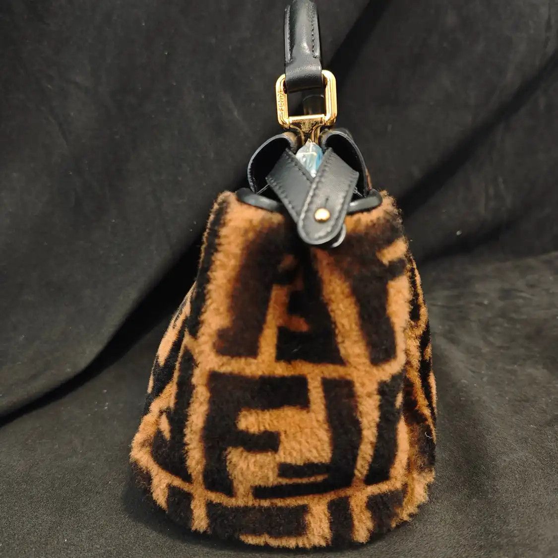 Fendi FENDI Peekaboo mini brown wool leather doubleF crossbody bag Size ONE SIZE - 2 Thumbnail