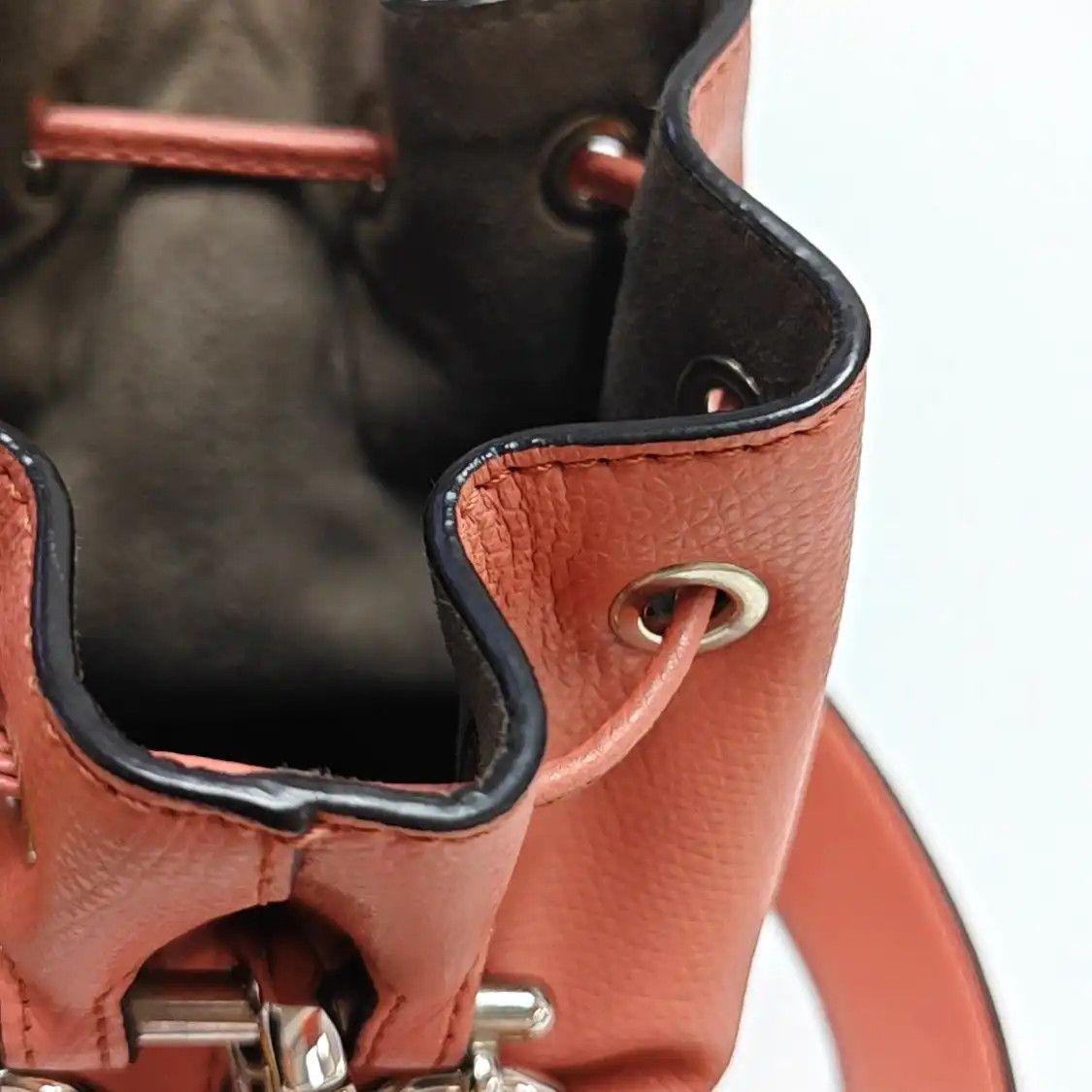 Fendi FENDI Mon Tresor mini orange pink cowhide leather embossed handbag silver hardwa Size ONE SIZE - 14 Thumbnail