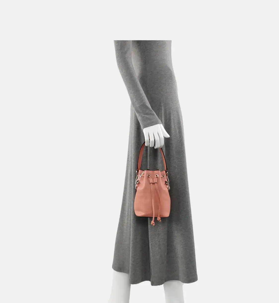 Fendi FENDI Mon Tresor mini orange pink cowhide leather embossed handbag silver hardwa Size ONE SIZE - 2 Thumbnail