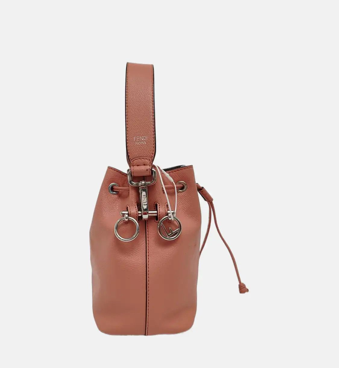 Fendi FENDI Mon Tresor mini orange pink cowhide leather embossed handbag silver hardwa Size ONE SIZE - 4 Thumbnail