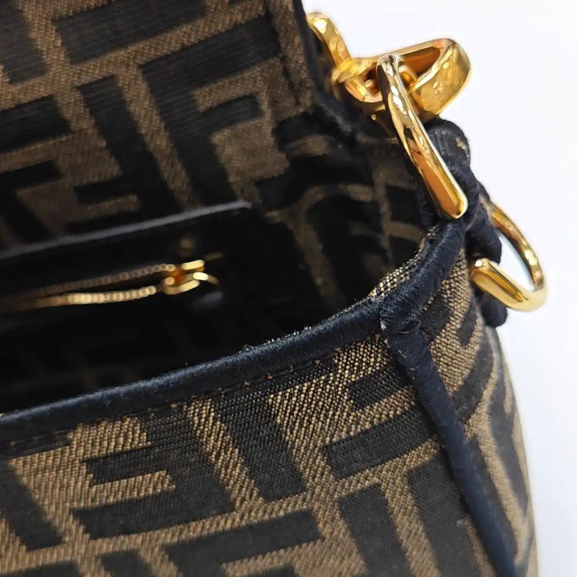 Fendi FENDI Baguette Medium brown canvas doubleF crossbody bag handbag shoulder bag go Size ONE SIZE - 11 Thumbnail