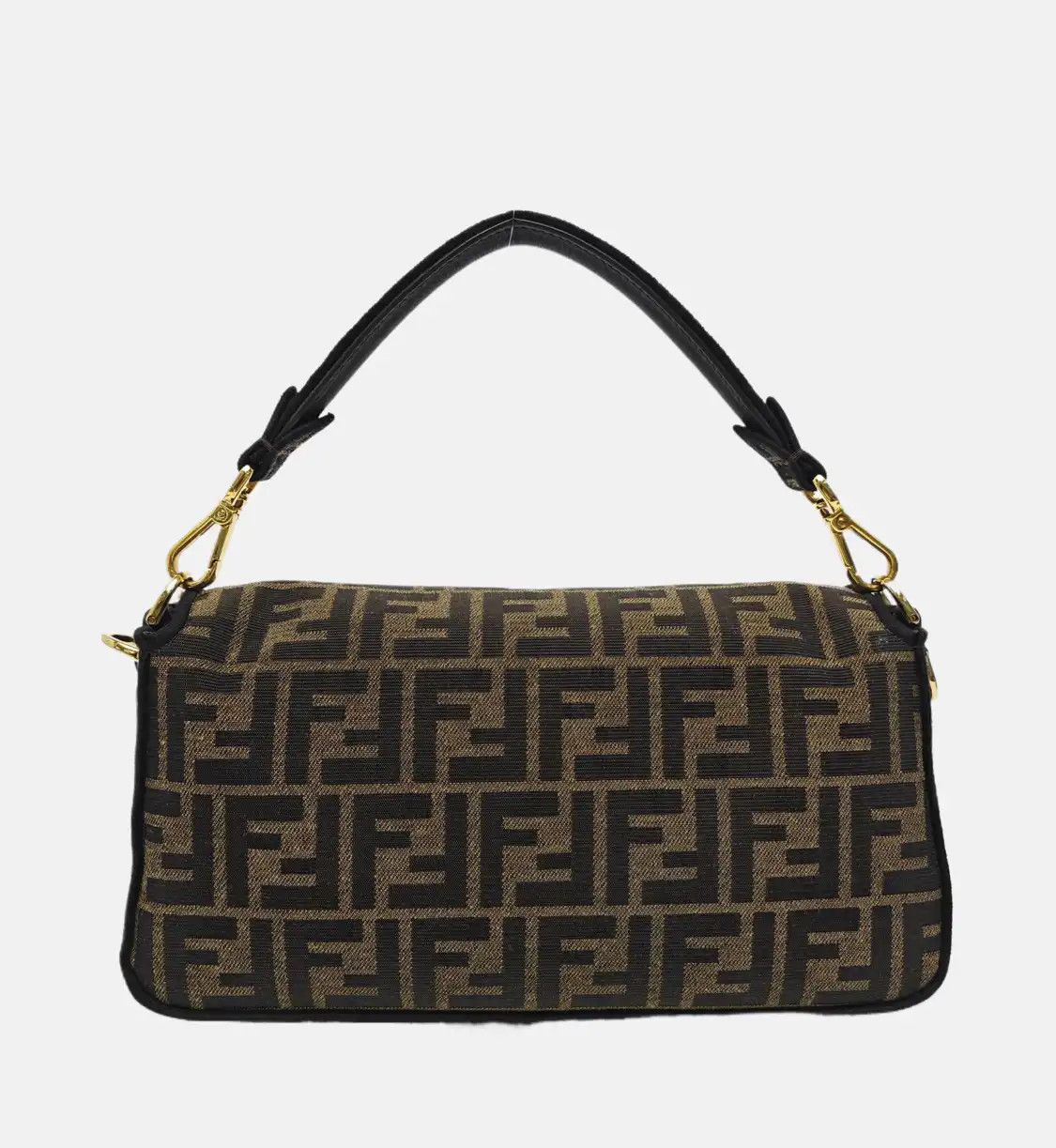 Fendi FENDI Baguette Medium brown canvas doubleF crossbody bag handbag shoulder bag go Size ONE SIZE - 5 Thumbnail