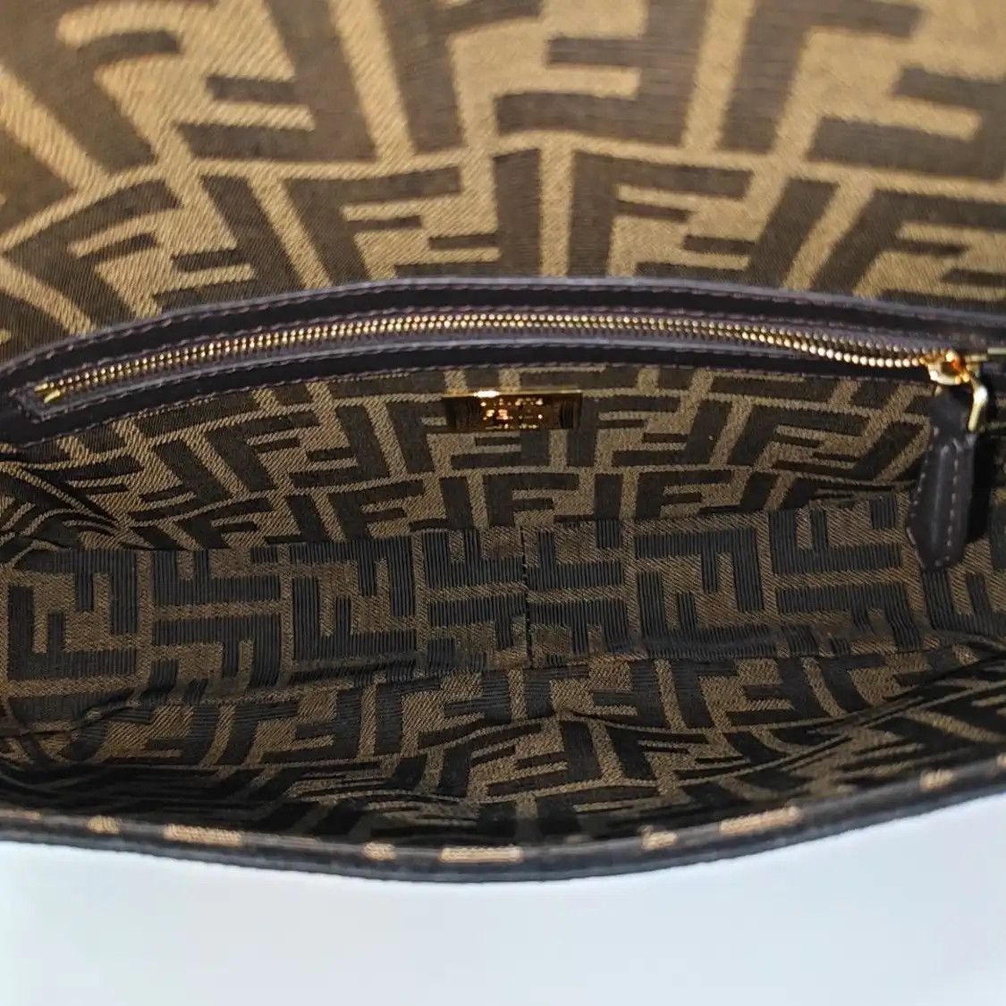 Fendi FENDI Baguette Medium brown canvas doubleF crossbody bag handbag shoulder bag go Size ONE SIZE - 7 Thumbnail
