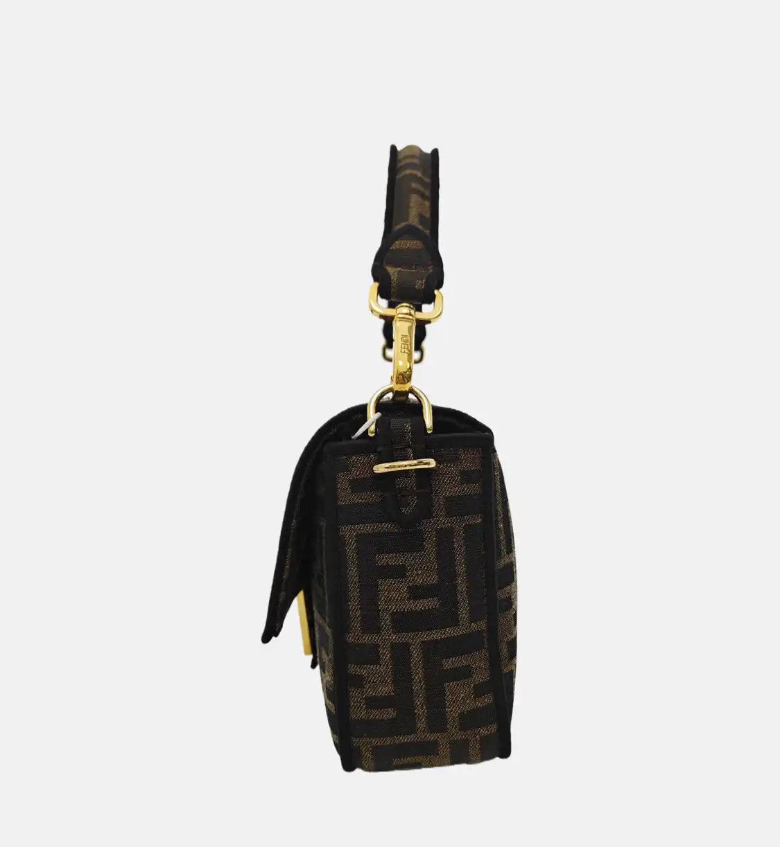 Fendi FENDI Baguette Medium brown canvas doubleF crossbody bag handbag shoulder bag go Size ONE SIZE - 3 Thumbnail