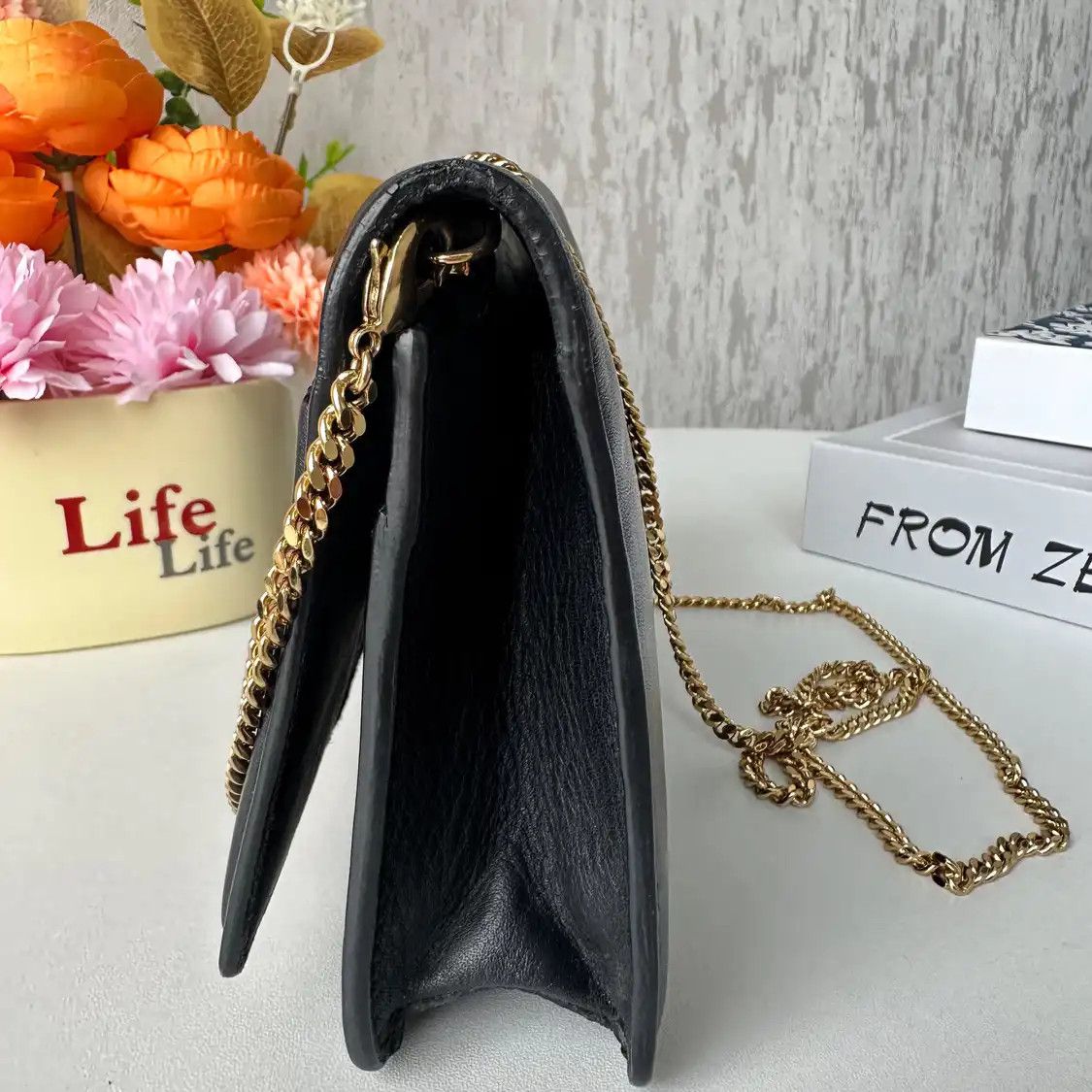 Fendi FENDI Tube black cowhide leather doubleF embossed crossbody bag Size ONE SIZE - 3 Thumbnail